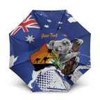 Koala Australia Personalised Umbrella Aussie Map Flag Color Grunge Pattern