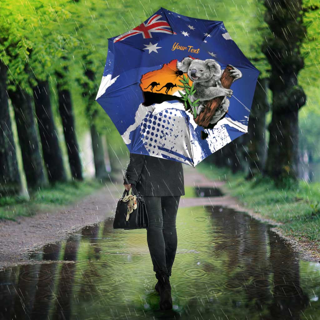 Koala Australia Personalised Umbrella Aussie Map Flag Color Grunge Pattern
