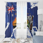 Koala Australia Personalised Window Curtain Aussie Map Flag Color Grunge Pattern