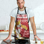 Australia Sulphur-crested Cockatoo Christmas Apron Aussie Golden Wattle Merry Xmas