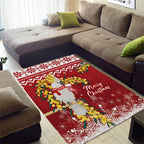 Australia Sulphur-crested Cockatoo Christmas Area Rug Aussie Golden Wattle Merry Xmas