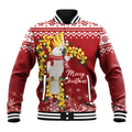 Australia Sulphur-crested Cockatoo Christmas Personalised Baseball Jacket Aussie Golden Wattle Merry Xmas