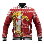 Australia Sulphur-crested Cockatoo Christmas Personalised Baseball Jacket Aussie Golden Wattle Merry Xmas