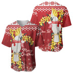 Australia Sulphur-crested Cockatoo Christmas Personalised Baseball Jersey Aussie Golden Wattle Merry Xmas