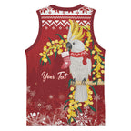 Australia Sulphur-crested Cockatoo Christmas Personalised Basketball Jersey Aussie Golden Wattle Merry Xmas