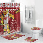 Australia Sulphur-crested Cockatoo Christmas Bathroom Set Aussie Golden Wattle Merry Xmas