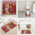 Australia Sulphur-crested Cockatoo Christmas Bathroom Set Aussie Golden Wattle Merry Xmas