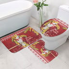 Australia Sulphur-crested Cockatoo Christmas Bathroom Set Aussie Golden Wattle Merry Xmas
