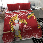 Australia Sulphur-crested Cockatoo Christmas Bedding Set Aussie Golden Wattle Merry Xmas