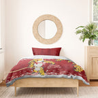 Australia Sulphur-crested Cockatoo Christmas Bedding Set Aussie Golden Wattle Merry Xmas