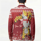 Australia Sulphur-crested Cockatoo Christmas Personalised Blazer Aussie Golden Wattle Merry Xmas