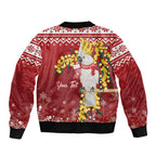 Australia Sulphur-crested Cockatoo Christmas Personalised Bomber Jacket Aussie Golden Wattle Merry Xmas