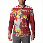 Australia Sulphur-crested Cockatoo Christmas Personalised Button Sweatshirt Aussie Golden Wattle Merry Xmas