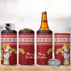 Australia Sulphur-crested Cockatoo Christmas 4 in 1 Can Cooler Tumbler Aussie Golden Wattle Merry Xmas