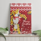 Australia Sulphur-crested Cockatoo Christmas Canvas Wall Art Aussie Golden Wattle Merry Xmas