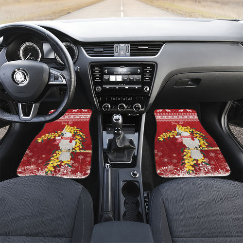 Australia Sulphur-crested Cockatoo Christmas Personalised Car Mats Aussie Golden Wattle Merry Xmas