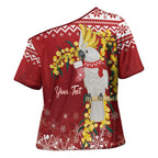 Australia Sulphur-crested Cockatoo Christmas Personalised Cross Shoulder Shirt Aussie Golden Wattle Merry Xmas