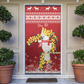 Australia Sulphur-crested Cockatoo Christmas Personalised Door Cover Aussie Golden Wattle Merry Xmas