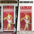 Australia Sulphur-crested Cockatoo Christmas Personalised Door Cover Aussie Golden Wattle Merry Xmas
