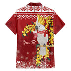 Australia Sulphur-crested Cockatoo Christmas Personalised Family Matching Summer Maxi Dress and Hawaiian Shirt Aussie Golden Wattle Merry Xmas