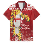 Australia Sulphur-crested Cockatoo Christmas Personalised Family Matching Tank Maxi Dress and Hawaiian Shirt Aussie Golden Wattle Merry Xmas