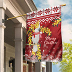 Australia Sulphur-crested Cockatoo Christmas Garden Flag Aussie Golden Wattle Merry Xmas