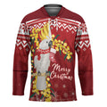 Australia Sulphur-crested Cockatoo Christmas Personalised Hockey Jersey Aussie Golden Wattle Merry Xmas