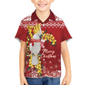 Australia Sulphur-crested Cockatoo Christmas Personalised Kid Hawaiian Shirt Aussie Golden Wattle Merry Xmas