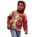 Australia Sulphur-crested Cockatoo Christmas Personalised Kid Hoodie Aussie Golden Wattle Merry Xmas