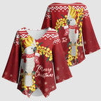 Australia Sulphur-crested Cockatoo Christmas Personalised Kimono Sleeve Blouse Aussie Golden Wattle Merry Xmas