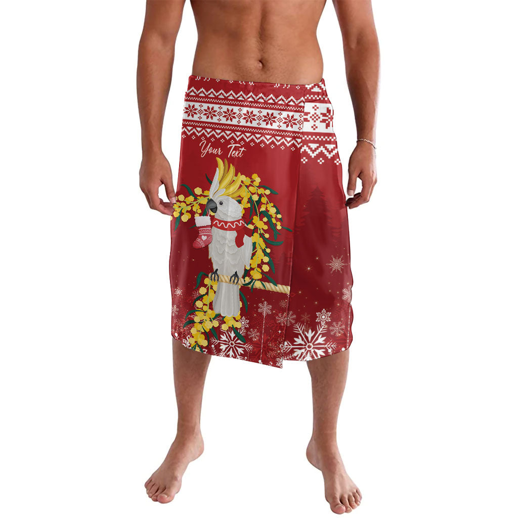 Australia Sulphur-crested Cockatoo Christmas Personalised Lavalava Aussie Golden Wattle Merry Xmas
