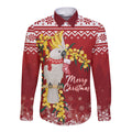Australia Sulphur-crested Cockatoo Christmas Personalised Long Sleeve Button Shirt Aussie Golden Wattle Merry Xmas