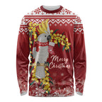 Australia Sulphur-crested Cockatoo Christmas Personalised Long Sleeve Shirt Aussie Golden Wattle Merry Xmas
