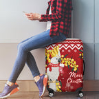 Australia Sulphur-crested Cockatoo Christmas Luggage Cover Aussie Golden Wattle Merry Xmas