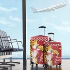 Australia Sulphur-crested Cockatoo Christmas Luggage Cover Aussie Golden Wattle Merry Xmas