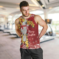Australia Sulphur-crested Cockatoo Christmas Personalised Men Tank Top Aussie Golden Wattle Merry Xmas