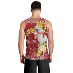 Australia Sulphur-crested Cockatoo Christmas Personalised Men Tank Top Aussie Golden Wattle Merry Xmas