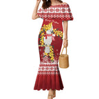 Australia Sulphur-crested Cockatoo Christmas Personalised Mermaid Dress Aussie Golden Wattle Merry Xmas