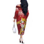 Australia Sulphur-crested Cockatoo Christmas Personalised Off The Shoulder Long Sleeve Dress Aussie Golden Wattle Merry Xmas