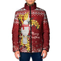 Australia Sulphur-crested Cockatoo Christmas Personalised Padded Jacket Aussie Golden Wattle Merry Xmas