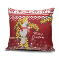 Australia Sulphur-crested Cockatoo Christmas Pillow Cover Aussie Golden Wattle Merry Xmas