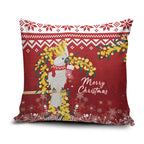 Australia Sulphur-crested Cockatoo Christmas Pillow Cover Aussie Golden Wattle Merry Xmas