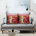 Australia Sulphur-crested Cockatoo Christmas Pillow Cover Aussie Golden Wattle Merry Xmas
