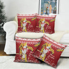 Australia Sulphur-crested Cockatoo Christmas Pillow Cover Aussie Golden Wattle Merry Xmas