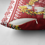 Australia Sulphur-crested Cockatoo Christmas Pillow Cover Aussie Golden Wattle Merry Xmas