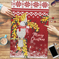 Australia Sulphur-crested Cockatoo Christmas Puzzle Aussie Golden Wattle Merry Xmas