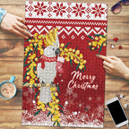 Australia Sulphur-crested Cockatoo Christmas Puzzle Aussie Golden Wattle Merry Xmas