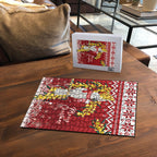 Australia Sulphur-crested Cockatoo Christmas Puzzle Aussie Golden Wattle Merry Xmas