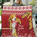 Australia Sulphur-crested Cockatoo Christmas Quilt Aussie Golden Wattle Merry Xmas
