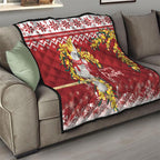 Australia Sulphur-crested Cockatoo Christmas Quilt Aussie Golden Wattle Merry Xmas